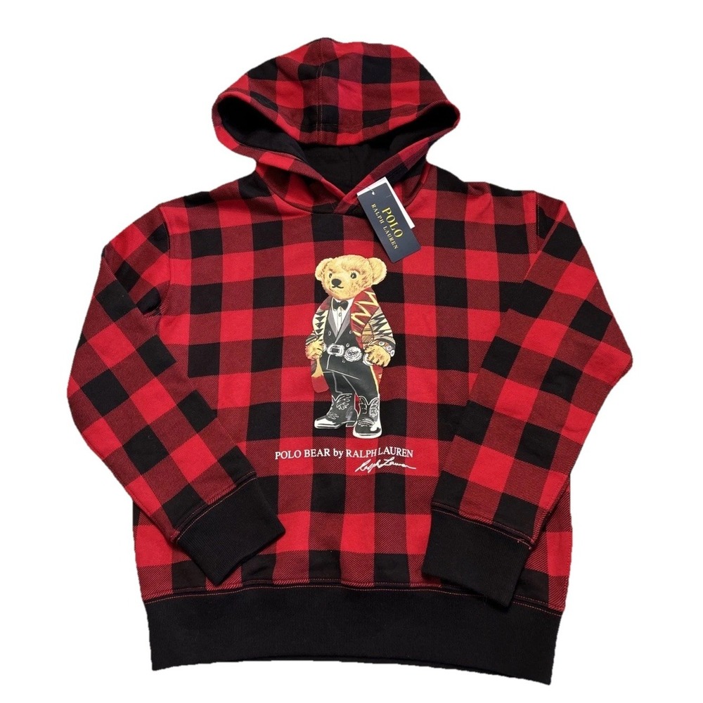 Polo by Ralph Lauren Red and Black Checkered Kids Hoodie